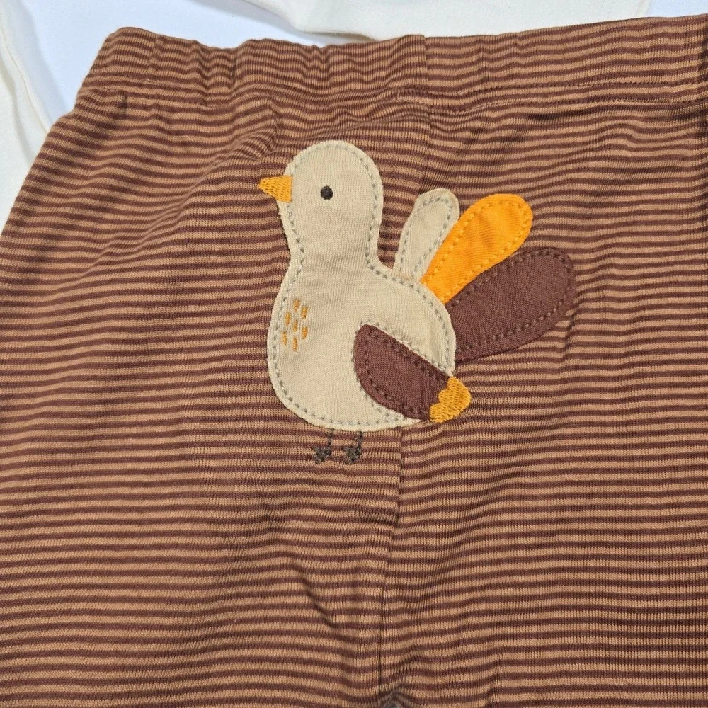 Carters Baby Boy 24M My First Thanksgiving Turkey Bodysuit Outfit Striped Pants - Picture 3 of 4